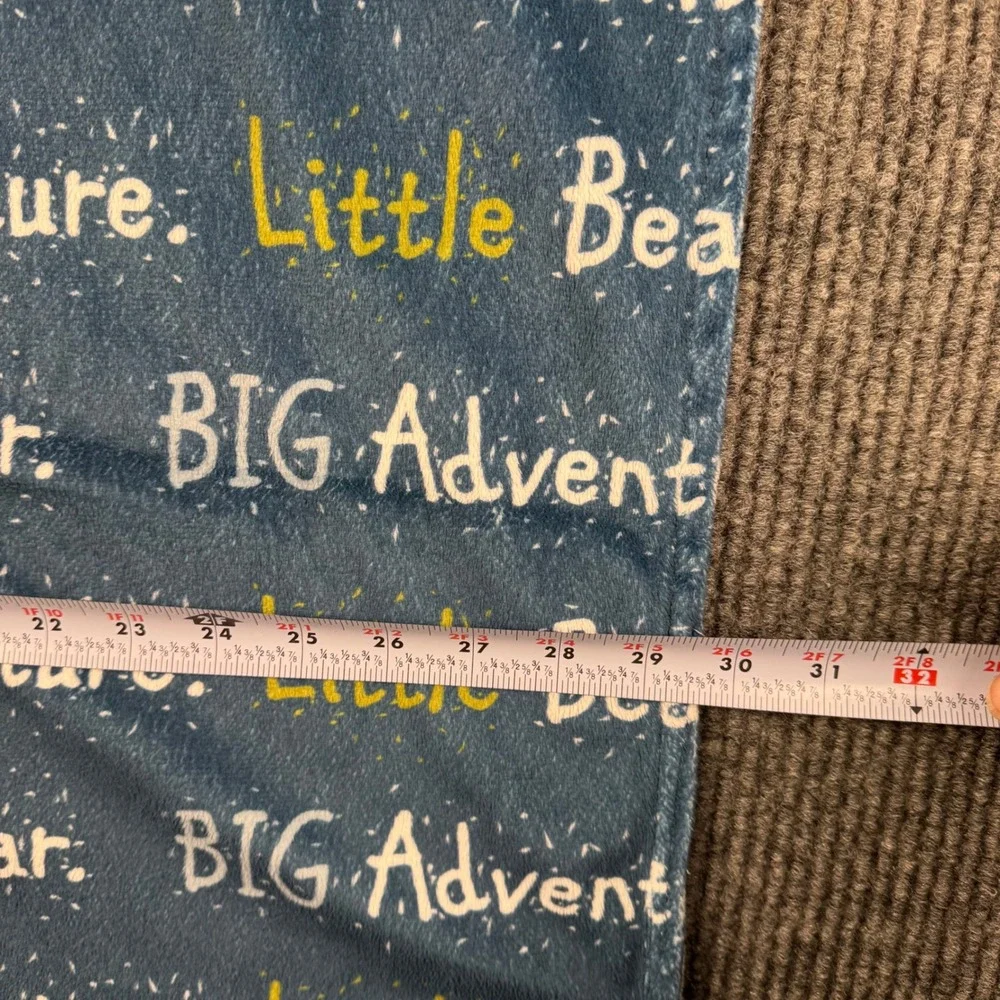 DearBabyGear‎ Little Bear Big Adventure Minky Baby Blanket Blue Woodland 30x39